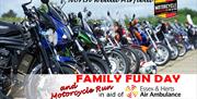 Bikes on display at the Essex and Herts Air Ambulance Family Fun Day at North Weald Airfield