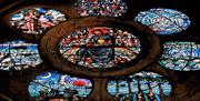 Stained glass window at Waltham Abbey Church