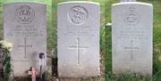 Three war graves in Lambourne Churchyard representing loss in all three branches of our armed services.
