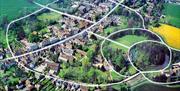 Ongar Town today with the motte, moat and bailey still identifiable as is the main route through and the outline of the medieval settlement.