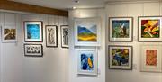 Some of the work on show at The Literary Landscape exhibition, Parndon Mill.