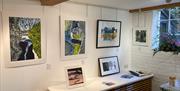 Some of the work on show at The Literary Landscape exhibition, Parndon Mill.