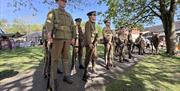 Reenactors portraying WW1 British infantry at an International Living History Festival