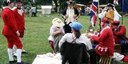 Past Royal Gunpowder Mills visiting reenactors and living history. Wars in the colonies.