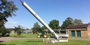 Gunpowder Mills Lee Valley rocket in launcher with tractor trailer tour behind