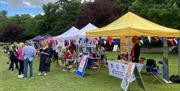 Ride London-Essex, community stalls alongside the route in Epping 2022