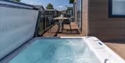 Roydon Marina Village lodge with hot tub