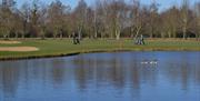 Stapleford Abbotts Golf Club lake and golfers