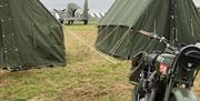 BSA M20 and DC3 at The Squadron D-Day80 Heroes Remembered event at North Weald Airfield