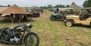 Military encampment at The Squadron D-Day80 Heroes Remembered event at North Weald Airfield