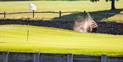 Toot Hill Golf Club green and golfer chipping out of a bunker