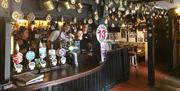 The traditional bar interior at the Theydon Oak, Coopersale, Epping.