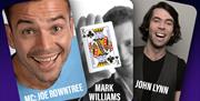 Jongleurs Comedy Club performers Joe Rowntree, Mark Williams and John Lynn at Vince's Restaurant, Waltham Abbey