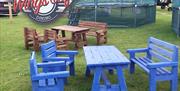 Plenty of outdoor seating at Wings Café North Weald Airfield.