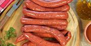Merguez Red Pepper sausages at the Churchgate Sausage Shop.