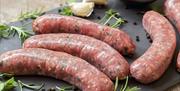 Traditional Lincolnshire sausages at the Churchgate Sausage Shop.