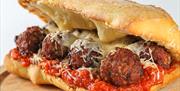 Meatball Sub made with meatballs from the Churchgate Sausage Shop.