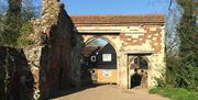 Medieval gateway to Abbey Gardens Waltham Abbey.