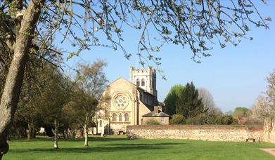 Waltham Abbey Church from the gardens