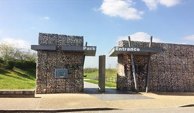 Gunpowder Park entrance from car park. Waltham Abbey.