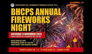 Buckhurst Hill Community Primary School PTA Fireworks and giant bonfire 2025 on Saturday 8th November.