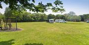 Plenty of wide open spaces alongside Epping Forest at Debden campsite.