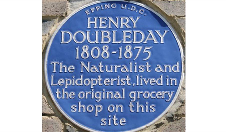 Henry Doubleday blue plaque in Buttercross Lane, Epping.