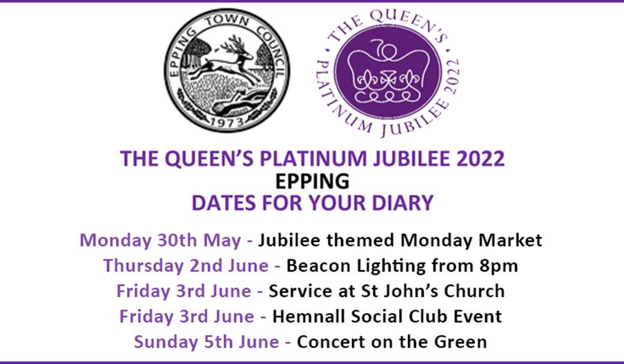 Epping Town Council Jubilee celebrations dates for your diary