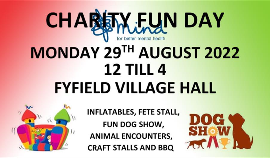 Fyfield Village Hall Charity Fun Day Monday 29 August 2022