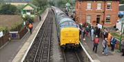 Diesel stops at North Weald Station on its way to Ongar.