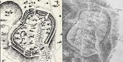 2 ancient maps showing the layout of Loughton Camp Iron Age fort in Epping Forest