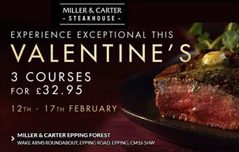 Experience Valentine's Day at Miller & Carter, Epping
