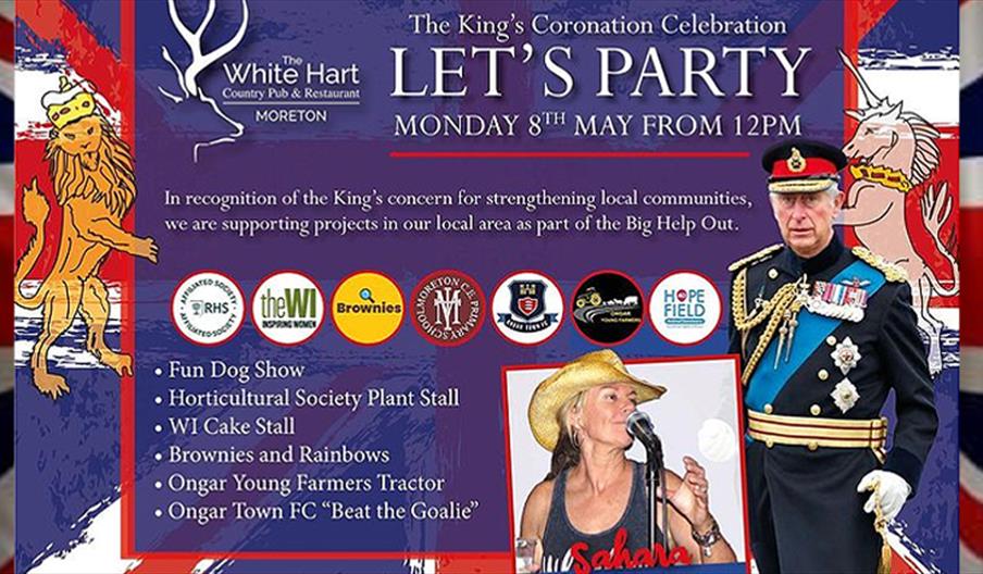 Moreton and surrounding area Coronation Celebrations at the White Hart 8th May from 12pm.