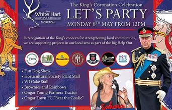 Moreton and surrounding area Coronation Celebrations at the White Hart 8th May from 12pm.