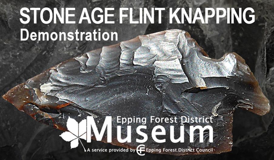 A demonstration of flint knapping at Epping Forest District Museum.