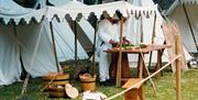 re-enactor living history at the annual King Harold's Day, Waltham Abbey.