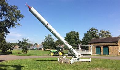 Petrel Rocket in launcher. Used to carry experiments into space. From 1968 - 82 234 Petrels were launched into space.