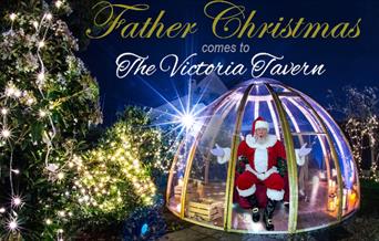 Father Christmas comes to The Victoria Tavern, Loughton, 2021
