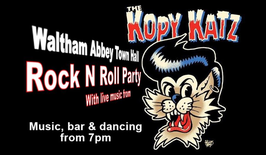 Rock and roll party at the Waltham Abbey town hall with dancing to The Kopy Katz.