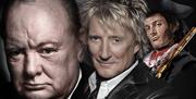 Three famous faces from Epping Forest - Churchill, Rod Stewart and Dick Turpin.