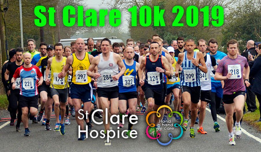 The St Clare 10k 2019 takes place on 7th April from the hospice in Hastingwood.