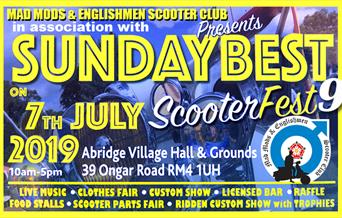 Sundaybest Scooter Fest 2019, 7th July at Abridge in Epping Forest.