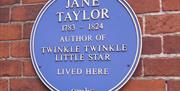 Jane Taylor plaque, Castle Street Ongar