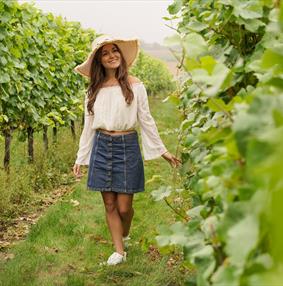 Vineyard girl walking