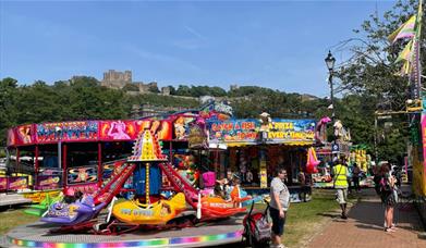 Brightly coloured children's funfair ride from Manning's and Thurston