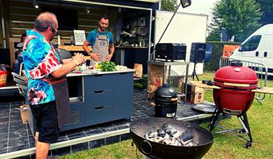 Cooking demonstration at Smoke & Fire Festival