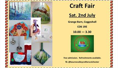 Flyer for Craft Fair with images of various handmade crafts