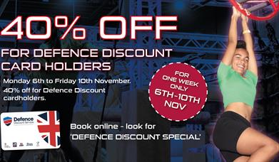 Double Defence Discount at Ninja Warrior Chelmsford