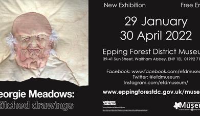 A poster sharing event details of the latest free exhibition at Epping Forest District Museum. Open 29 January to 30 April 2022.