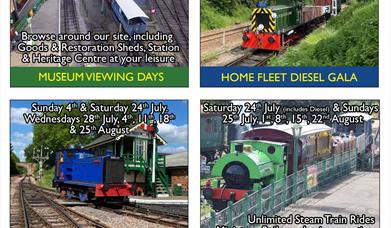 'Whats On' flyers for the East Anglian Railway Museum
